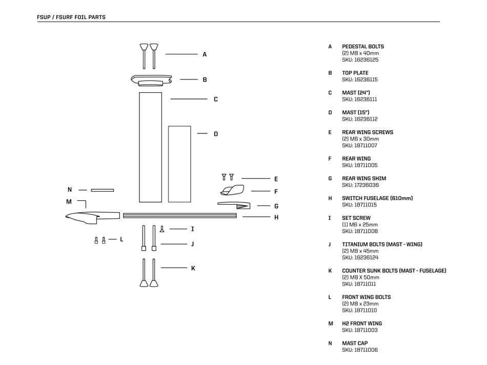 Surf Foil parts