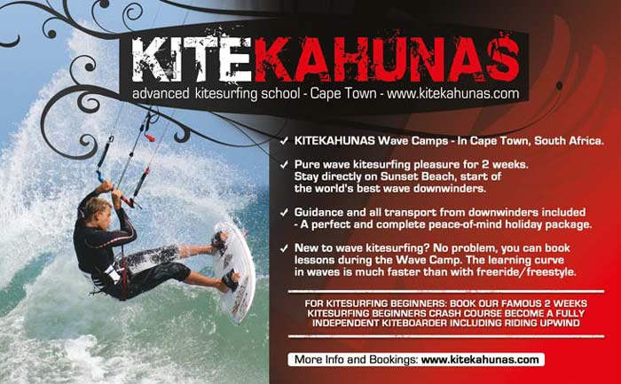 Wave kitesurfing South Africa